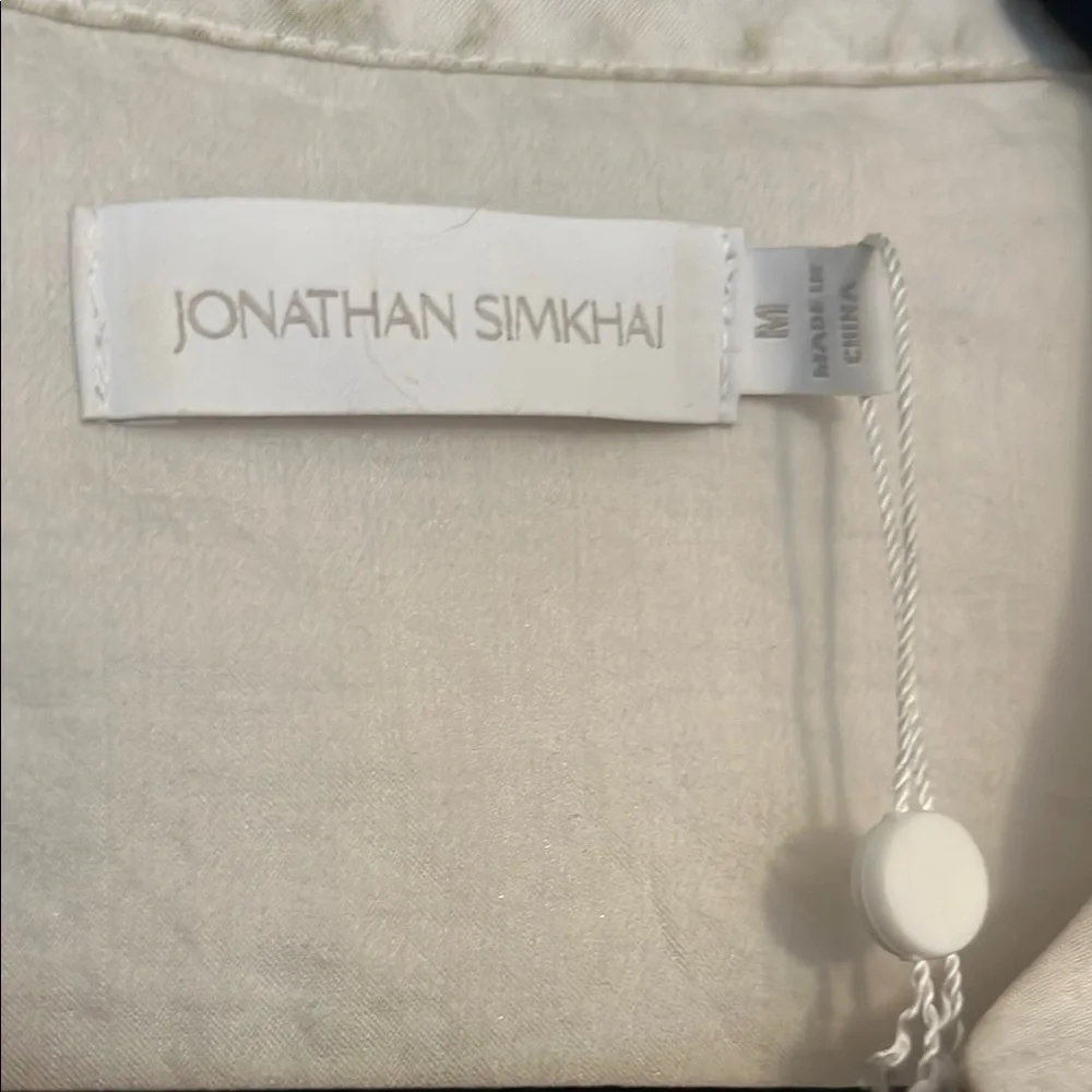 Jonathan Simkhai Elegant White Ruffle Sleeve Top Size Medium - Picture 4 of 4